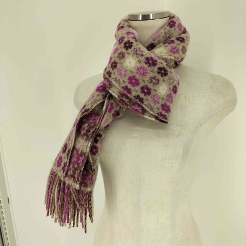 アフタヌーンティーワードローブ AFTERNOONTEA WARDROBE BRONTE社 Finest Country Fabrics 英国製 花柄 総柄 ウール フリンジ マフラー レディース