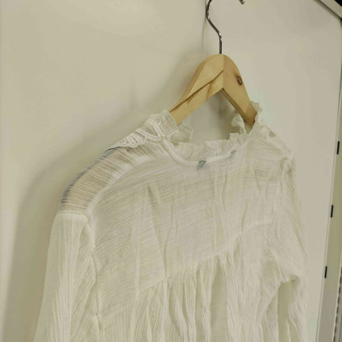 ザラ ZARA 総柄 レース オープン ブラウス レディース import:S