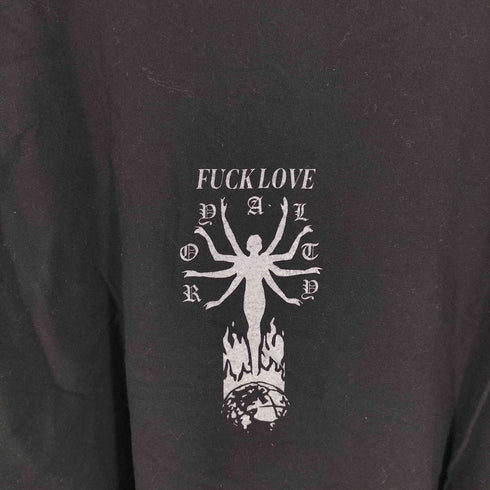 ROYALTY CROSS&STITCH ボディ Old English FUCK LOVE プリント Tシャツ メンズ JPN:XL