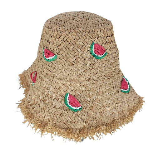 ケイトスペードニューヨーク kate spade NEW YORK Watermelon Party Straw Cloche ウォーターメロン スイカ ラフィアハット レディース
