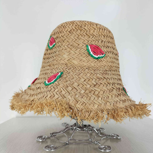 ケイトスペードニューヨーク kate spade NEW YORK Watermelon Party Straw Cloche ウォーターメロン スイカ ラフィアハット レディース