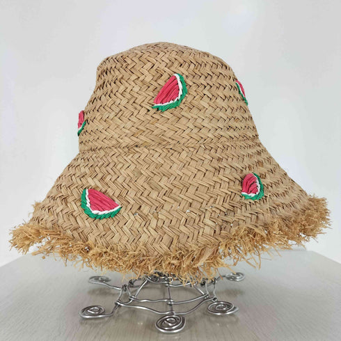 ケイトスペードニューヨーク kate spade NEW YORK Watermelon Party Straw Cloche ウォーターメロン スイカ ラフィアハット レディース