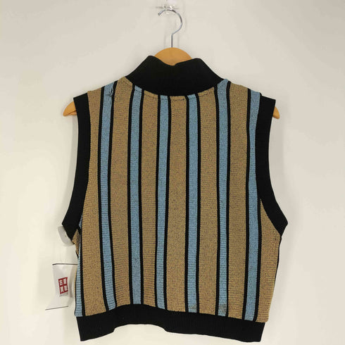 ザラ ZARA ストライプ ハーフジップ ニットベスト レディース import:M
