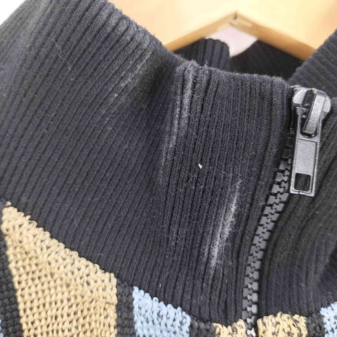 ザラ ZARA ストライプ ハーフジップ ニットベスト レディース import:M