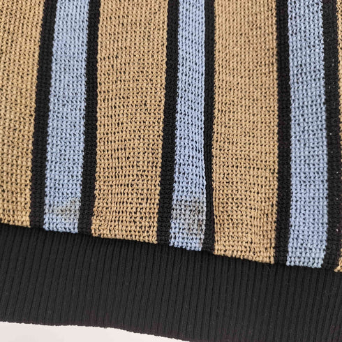 ザラ ZARA ストライプ ハーフジップ ニットベスト レディース import:M