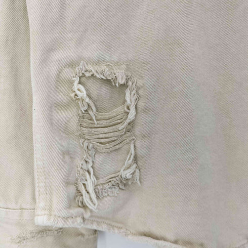 ザラ ZARA RELAXED FIT Ripped denim overshirt メンズ import:L