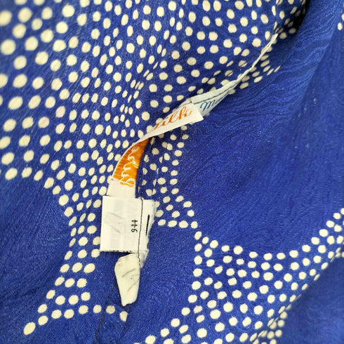 MADE IN USA PURE SILK 総柄 ノーカラー カーディガン レディース