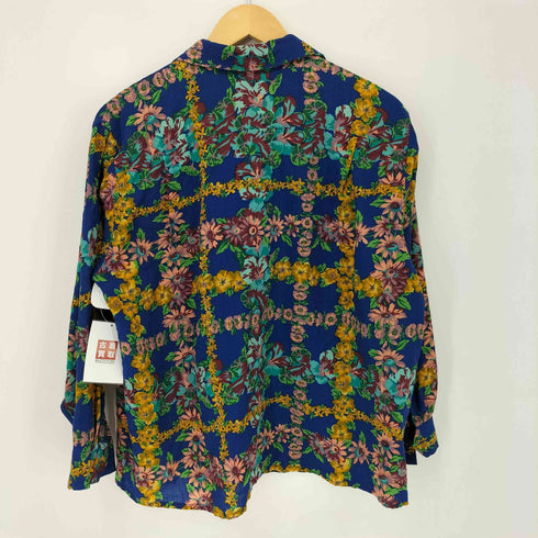 ケンゾー KENZO 80S~90S 花柄 ウールオープンカラーシャツ レディース import:M