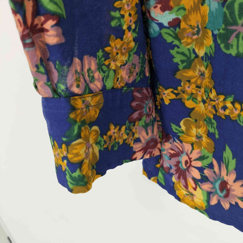 ケンゾー KENZO 80S~90S 花柄 ウールオープンカラーシャツ レディース import:M
