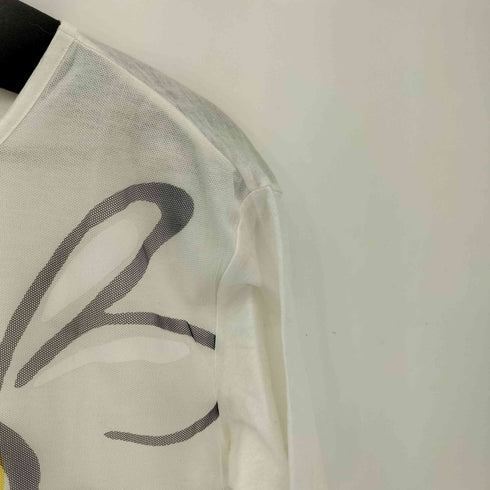 ハナエモリ HANAE MORI メッシュ切替 フラワープリント Tシャツ レディース JPN:M