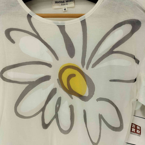 ハナエモリ HANAE MORI メッシュ切替 フラワープリント Tシャツ レディース JPN:M