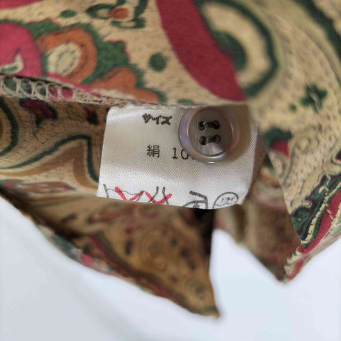 シルク100% ペイズリー柄シャツ レディース JPN:9号
