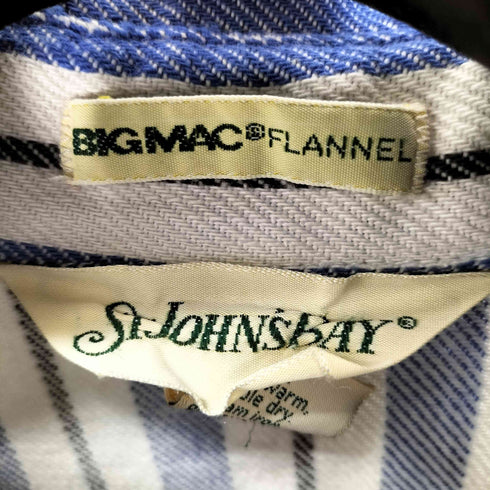 セントジョンズベイ STJOHNS BAY 70-80S MADE IN USA L/S ストライプシャツ メンズ import:XL