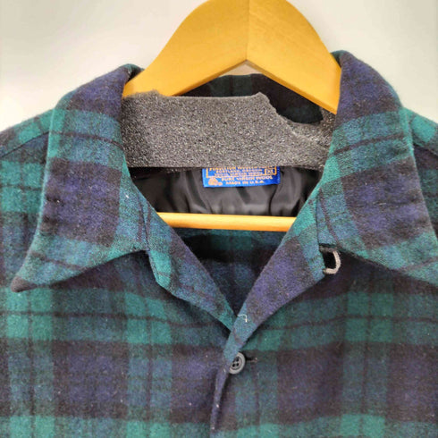 ペンドルトン PENDLETON 70S MADE IN USA ブラックウォッチ L/S オープンカラーシャツ メンズ import:XL