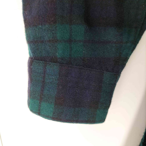 ペンドルトン PENDLETON 70S MADE IN USA ブラックウォッチ L/S オープンカラーシャツ メンズ import:XL