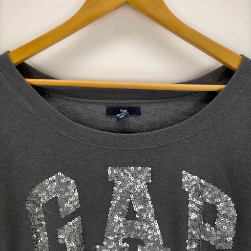 ギャップ Gap スパンコールロゴワイドクロップドスウェットプルオーバー レディース JPN:XL
