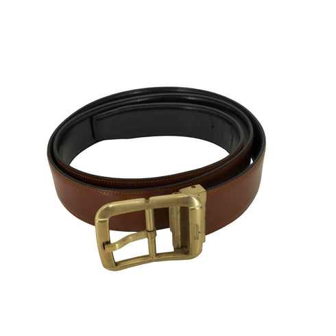 サルヴァトーレフェラガモ Salvatore Ferragamo パテントレザーベルト メンズ