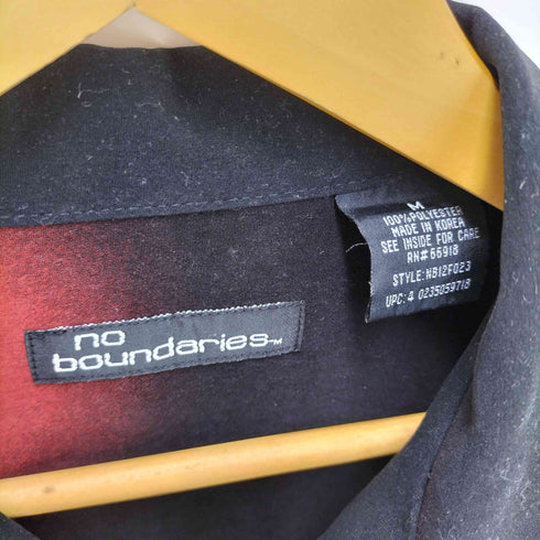 ノーバウンダリーズ no boundaries 90‐00S 韓国製 バイク プリント ポリ S/S シャツ メンズ import:M