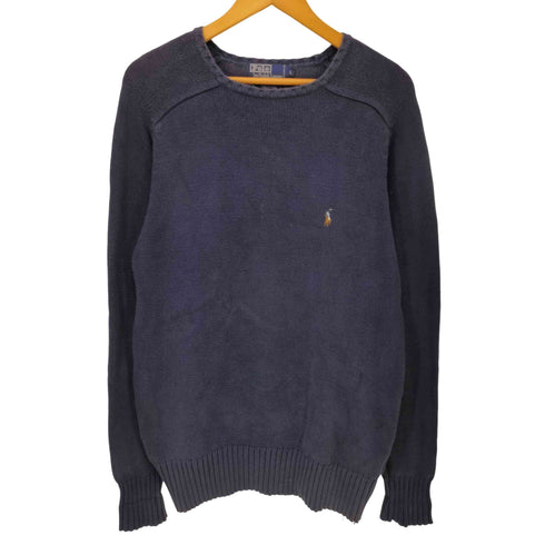 ポロバイラルフローレン Polo by RALPH LAUREN 90S ポニー刺繍 コットン ラグラン クルーネック ニット メンズ import:L