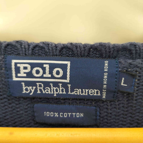 ポロバイラルフローレン Polo by RALPH LAUREN 90S ポニー刺繍 コットン ラグラン クルーネック ニット メンズ import:L