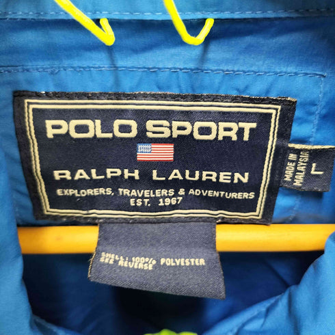 ポロスポーツラルフローレン POLO SPORT RALPH LAUREN 90S ロゴ プリント スタンドカラー ジップアップ ジャケット メンズ import:L