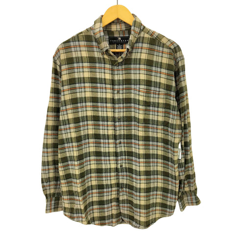 コンセンサス consensus 90-00S チェック ボタンダウン L/S フランネル シャツ メンズ import:M