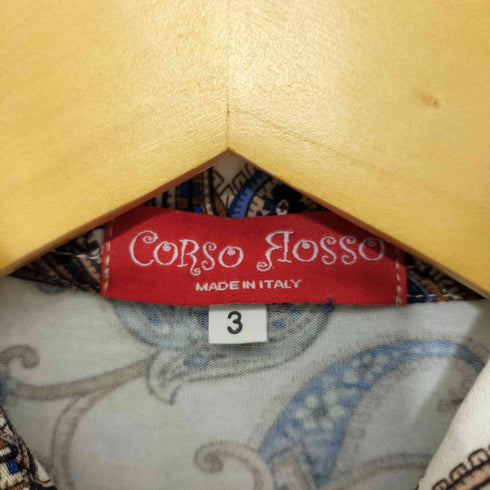 CORSO ROSSO MADE IN ITALY ペイズリー柄ストレッチシャツ レディース 3
