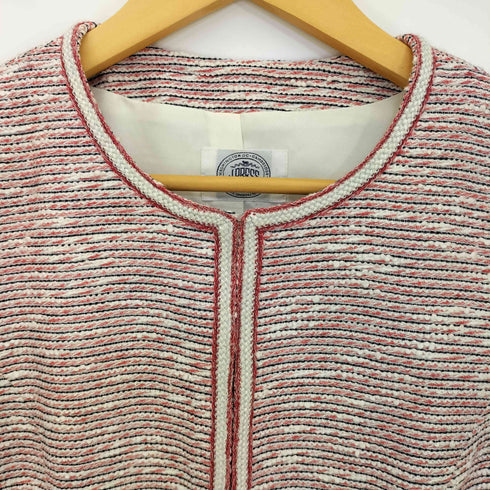 ジェイプレス J.PRESS ボーダー ツイード ノーカラージャケット レディース 11