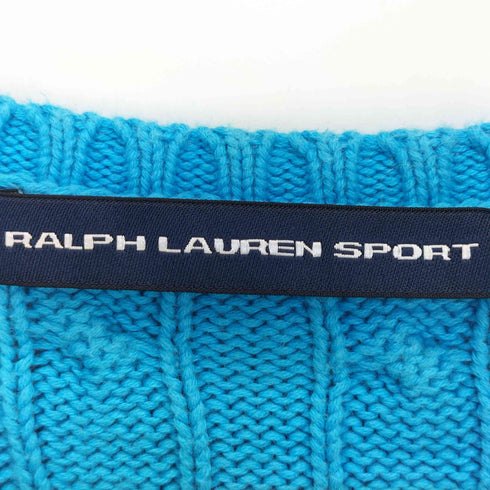 ラルフローレンスポーツ RALPH LAUREN SPORT ポニー刺繍 Vネック コットン ケーブルニット レディース import:S