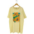 90S 93年© USA製 向日葵プリント クルーネックTシャツ 裾袖シングル メンズ