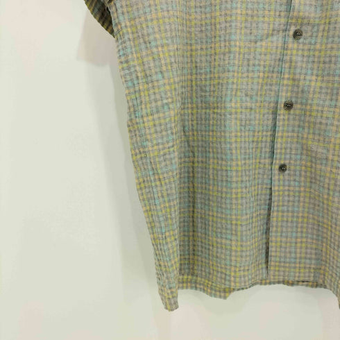 U.G.COLLECTION チェック柄シアサッカー開襟シャツ メンズ