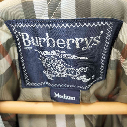 バーバリーズ BURBERRYS 80-90S 裏地ノバチェック 中綿ライナー付き 玉虫色 パテッド フーデット ハーフコート メンズ import:M