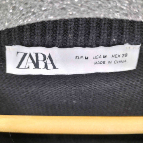 ザラ ZARA ショルダーボタン ボーダーニットトップス レディース import:M