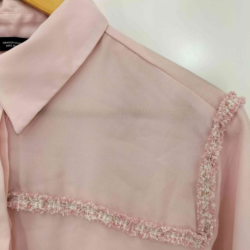 ザラ ZARA ツイードラインシャツ レディース import:M