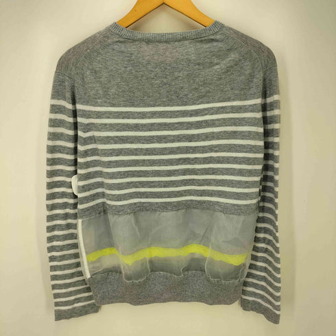 サカイラック sacai luck 14SS シースルー 異素材 切替 ボーダー コットン ニット レディース JPN:3