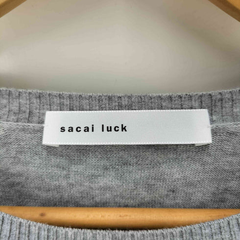 サカイラック sacai luck 14SS シースルー 異素材 切替 ボーダー コットン ニット レディース JPN:3