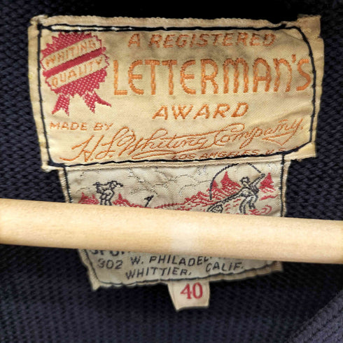 50-60s H.L.WHITING レタードカーディガン メンズ US:40