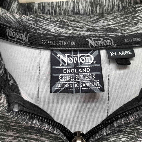 ノートン NORTON ポンチ 杢 ジップ パーカー 6分袖 メンズ JPN:XL