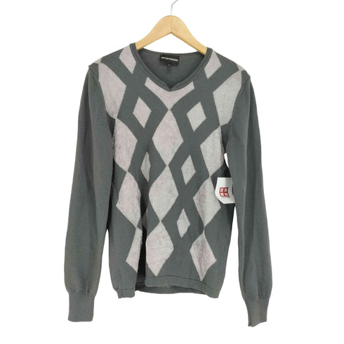 エンポリオアルマーニ EMPORIO ARMANI ダイヤパターン Vネックニット メンズ EUR:46