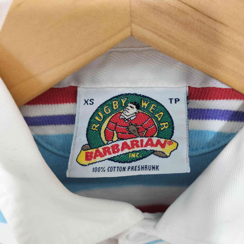 バーバリアン BARBARIAN 90S カナダ製 ボーダー S/S ポロシャツ メンズ import:XS