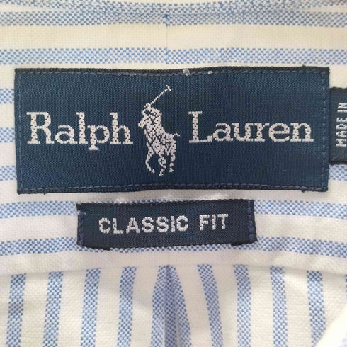 ラルフローレン RALPH LAUREN CLASSIC FIT ポニー刺しゅう ストライプ柄 ボタンダウンシャツ メンズ JPN:L