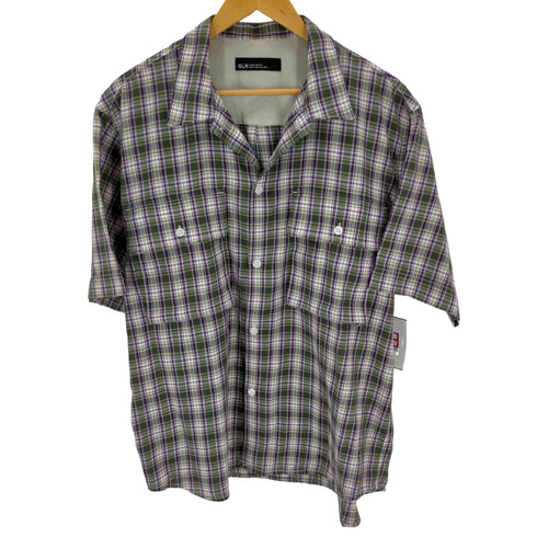 ユナイテッドアローズグリーンレーベルリラクシング UNITED ARROWS green label relaxing T/Wトロ チェック オープンカラー 半袖 シャツ メンズ JPN:M