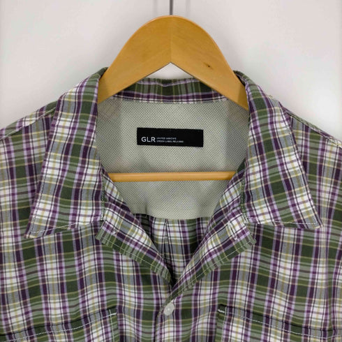 ユナイテッドアローズグリーンレーベルリラクシング UNITED ARROWS green label relaxing T/Wトロ チェック オープンカラー 半袖 シャツ メンズ JPN:M