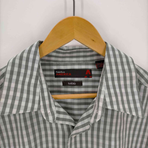 ペリーエリス PERRY ELLIS オープンカラーS/S ボックス チェックシャツ メンズ import:L