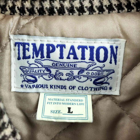 テンプテーション Temptation 千鳥柄キルティングジャケット メンズ import:L