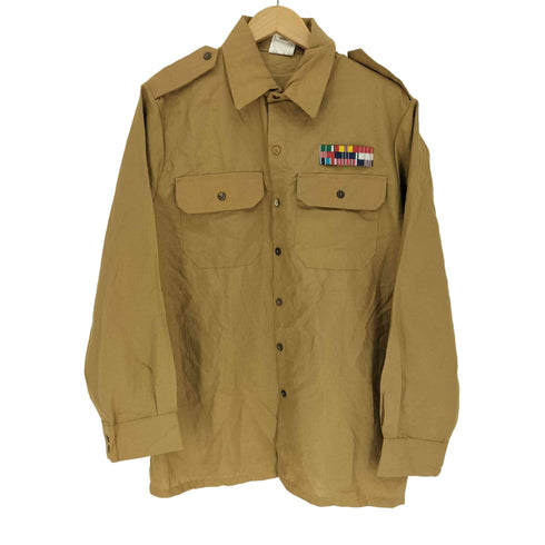 FORUM 軍リボン フラップポケット エポレット ポリエステル L/S シャツ メンズ