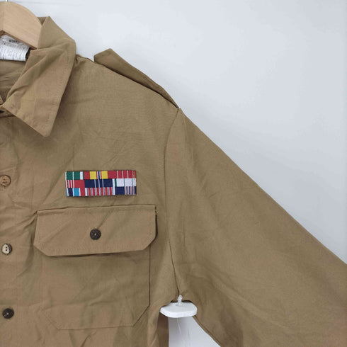 FORUM 軍リボン フラップポケット エポレット ポリエステル L/S シャツ メンズ