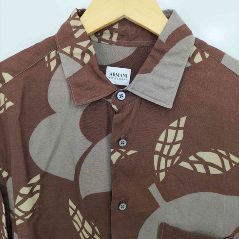 アルマーニコレツィオーニ ARMANI COLLEZIONI レーヨンライク 総柄 アロハシャツ メンズ