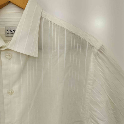 アルマーニコレツィオーニ ARMANI COLLEZIONI ピンタック ストライプ ドレスシャツ メンズ