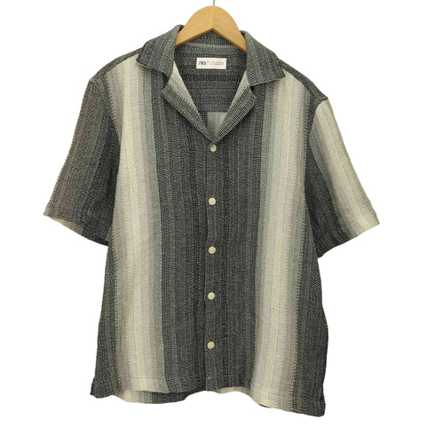 ザラ ZARA GRADIET STRIPED SHIRT オープンカラー ストライプ S/S シャツ メンズ import:S